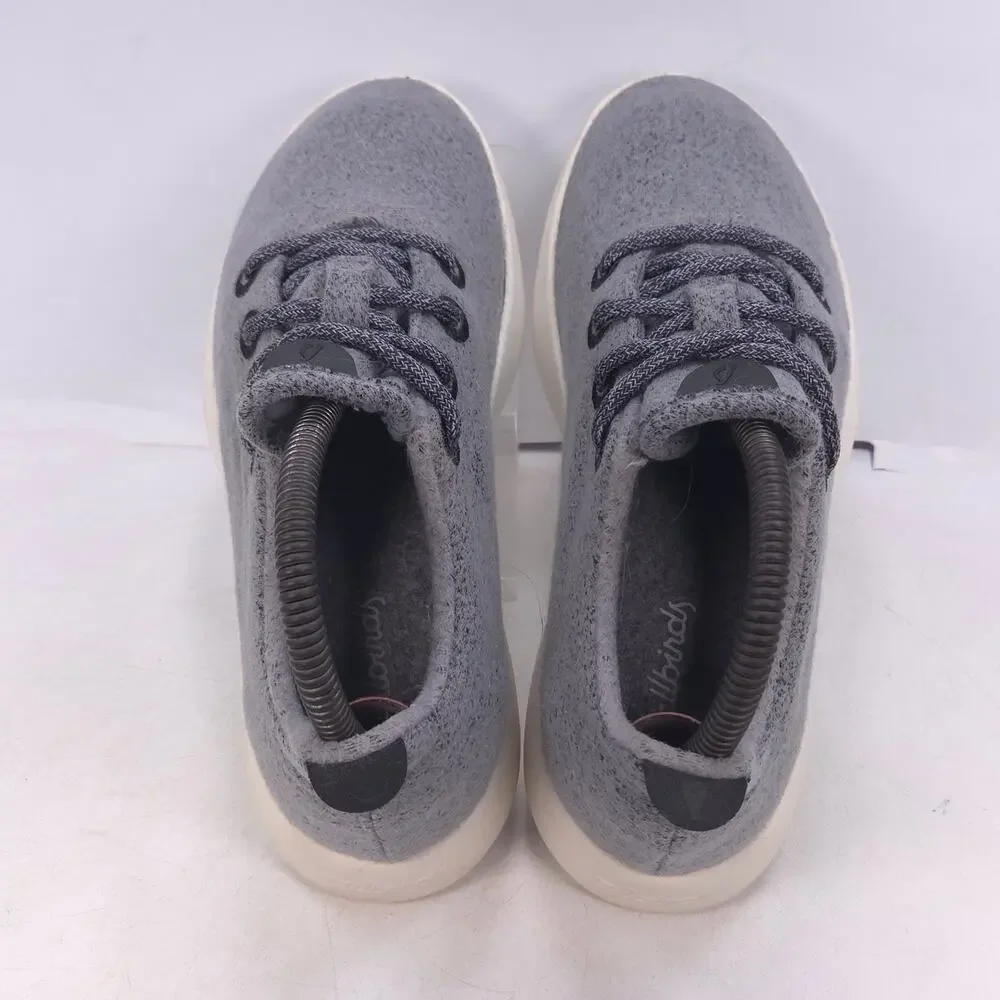 Allbirds Wool Runner Lace Up Athletic Running Shoe Womens Size 7 Gray White
